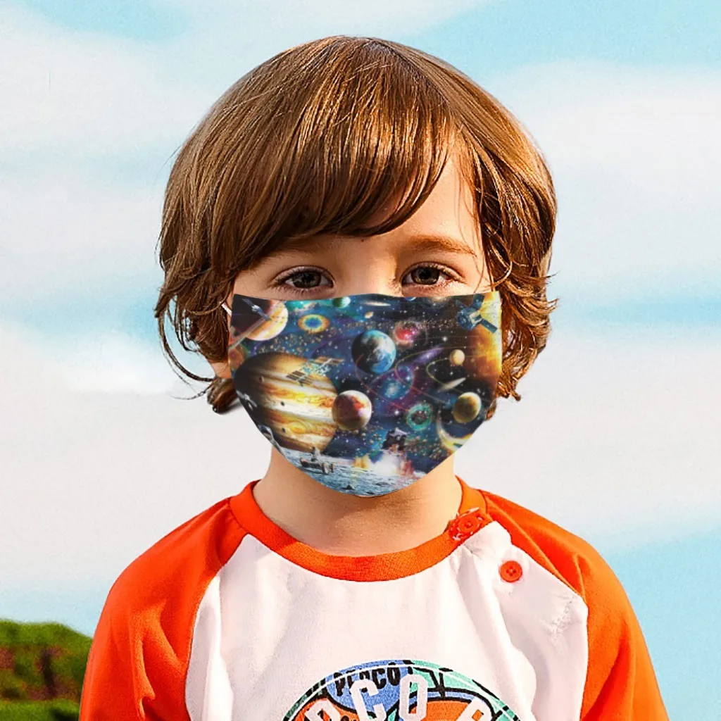 

Children's mask Disposable Face Mask rainbow print Child Girls Mask Mascarillas Industrial 3Ply Ear Loop 50PC Mixed Color
