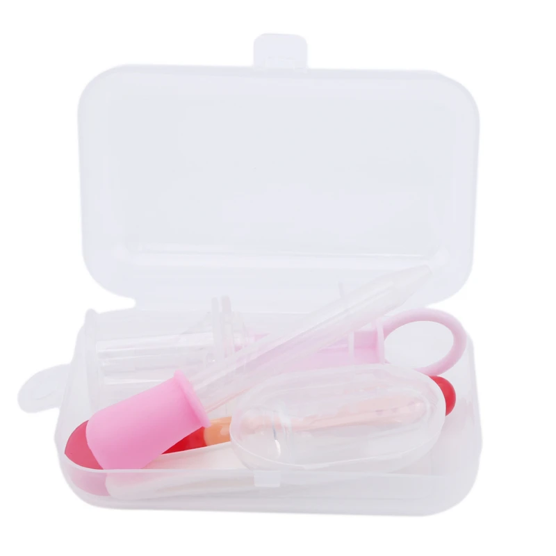 

5Pcs Newborn Baby Care Kit Healthcare Syringe Dropper Spoon Clip Toothbrush Feeder Nursing Kit Multi-function Baby Care Set