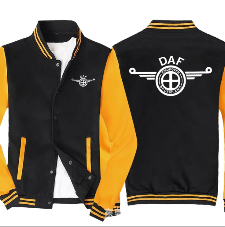 

2021 NEW Baseball Jacket Spring Autumn Fleece Cotton Slim Fit Jacket DAF Car Logo Sweatshirt Fashion Hip Hop