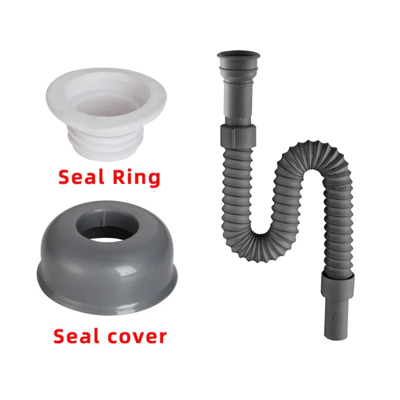 Grey pipe set Сито для раковины труба для раковины даункомер Универсальный сливник для раковины уплотнение шайба и крышка сливная пробка - Цвет: Grey pipe set
