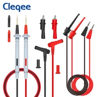 cleqee p1506c multimeter probe test leads kit 4mm banana plug to 1mm sharp needles with test hook clips cabels 1000v 10aa