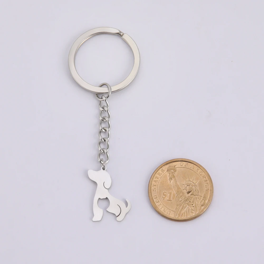 My Shape Dog Cat Key Chain for Women Men Stainless Steel Animals Shark Wolf Pendant Ring Keychain Fashion Jewrlry Gifts | Украшения и
