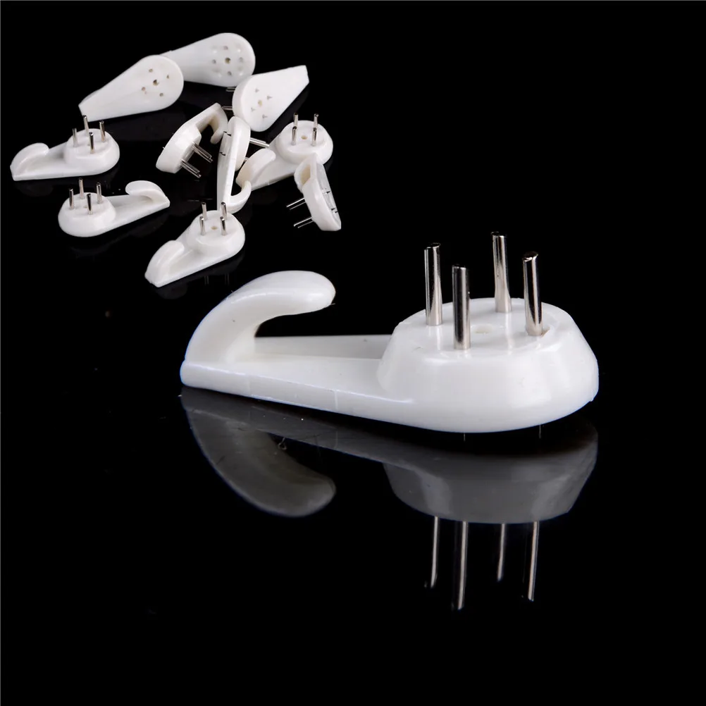 

White Plastic Invisible Wall Mount Photo Picture Frame Nail Hook Hanger Wholesale 10pcs/lot