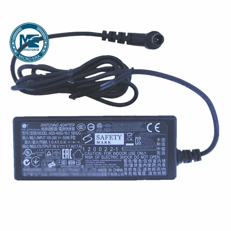 Оригинальный Новый адаптер питания для LG 19V 1.7A 27EA33VA 24MP55VQ ADS-40SG-19-3 |