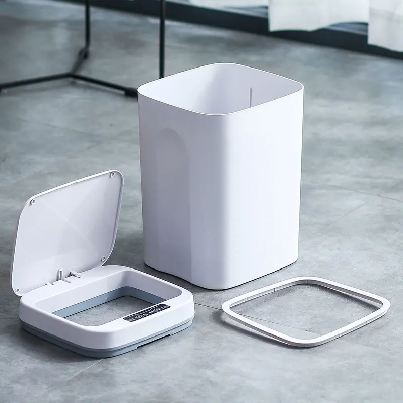 

New Chargeable Smart Trash Can Home Automatic Inductive Motion Sensor Kitchen Bucket Garbage For Lid Silent Trash Can