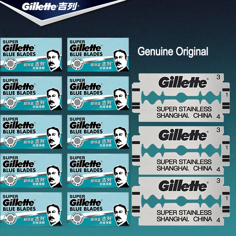 Gillette супер синие бритвенные лезвия для мужчин из нержавеющей стали 5 лезвий x 2