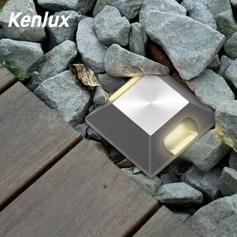 Квадратный светодиодный подземный светильник Kenlux 2 Вт D52mm COB алюминиевый