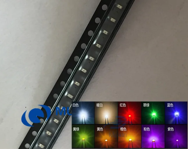 500 шт./лот 5 видов цветов 0603 SMD Led each 100 шт. супер яркий