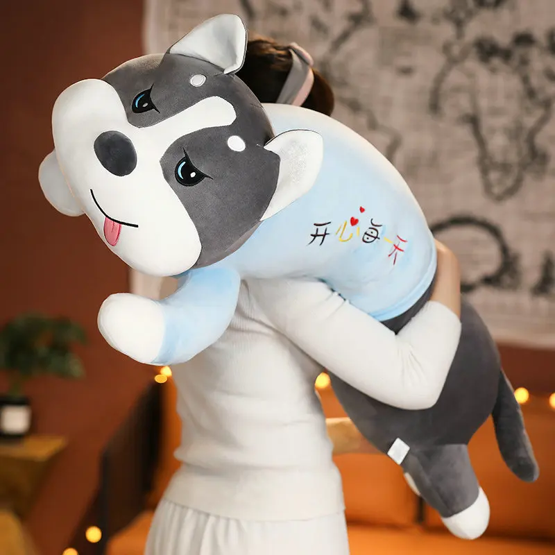 

100/120cm Lifelike Husky Dog Plush Toy Simulation Stuffed Animal For Children Soft Baby Doll Kids Girl Lovely Birthday