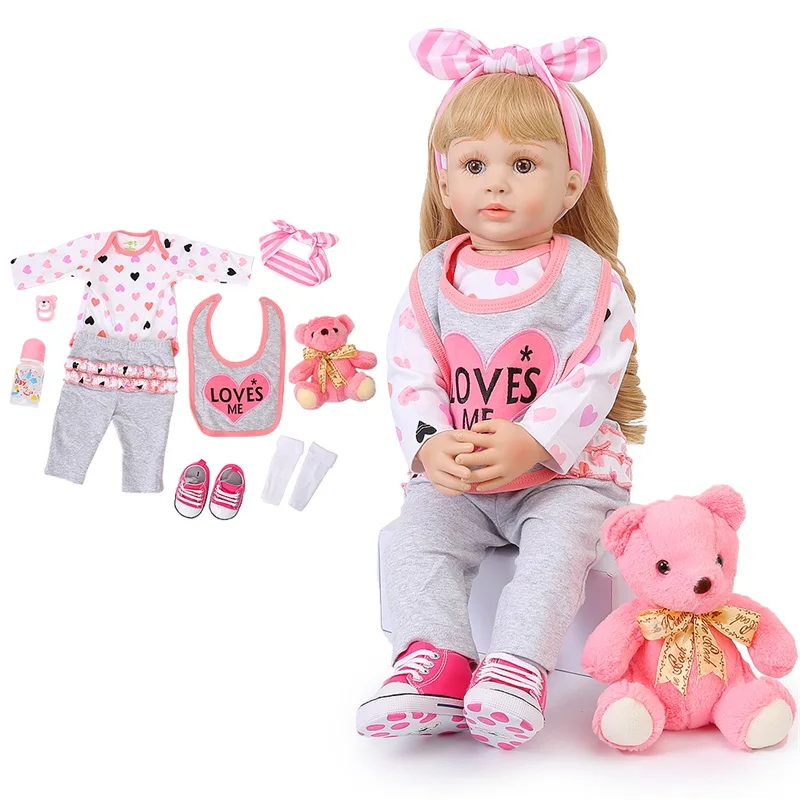 60 см Reborn Baby Doll игрушка для девочки высокое качество Милая с золотыми волосами