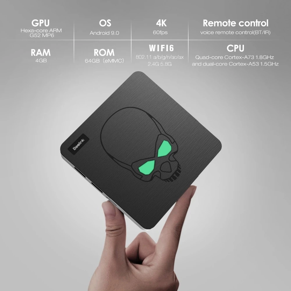 10 шт. Beelink GT король Wi Fi 6 ТВ BOX Android 9 0 Amlogic S922X Quad core 4 Гб 64 коробка BT4.1 1000M LAN комплект