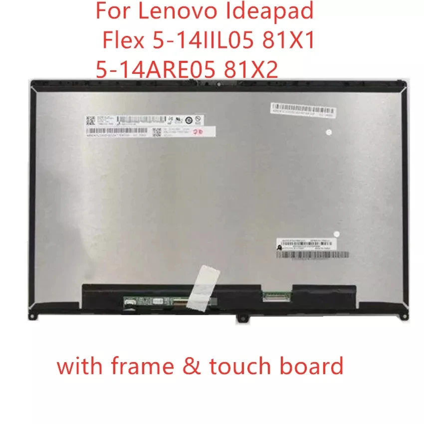 14-дюймовый ЖК-сенсорный экран дигитайзер в сборе + рамка для Lenovo Ideapad Flex 5-14IIL05 81X1 5-14ARE05 81X2 N140HCA-E5B