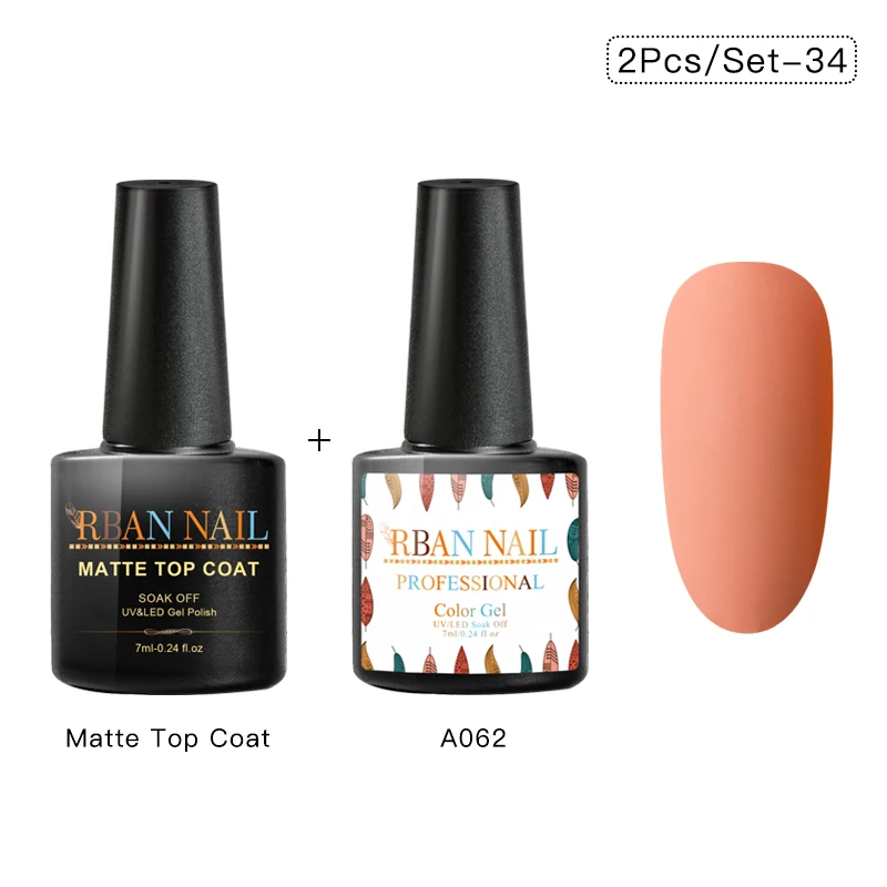 RBAN NAIL 7 мл чистый цвет УФ-гель для ногтей замачиваемый Полупостоянный лак для ногтей гель для ногтей маникюр матовое верхнее покрытие необходимо - Цвет: ZH06748