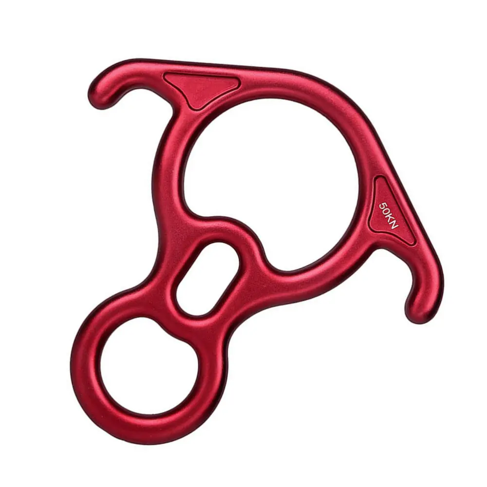 

50KN Aluminium Alloy 8 Descender Outdoor Rappel Belay Climbing Device (Red)