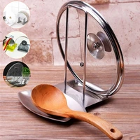 stainless steel pan pot cover lid rack stand spoon holder stove organizer home storage soup spoon rests kitchen tools ej878082