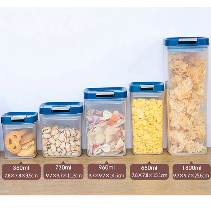 

Food Storage Box Container Refrigerator Nut Noodle Multigrain Cans Transparent Food Keep Fresh Clear Container Sealed Bottles