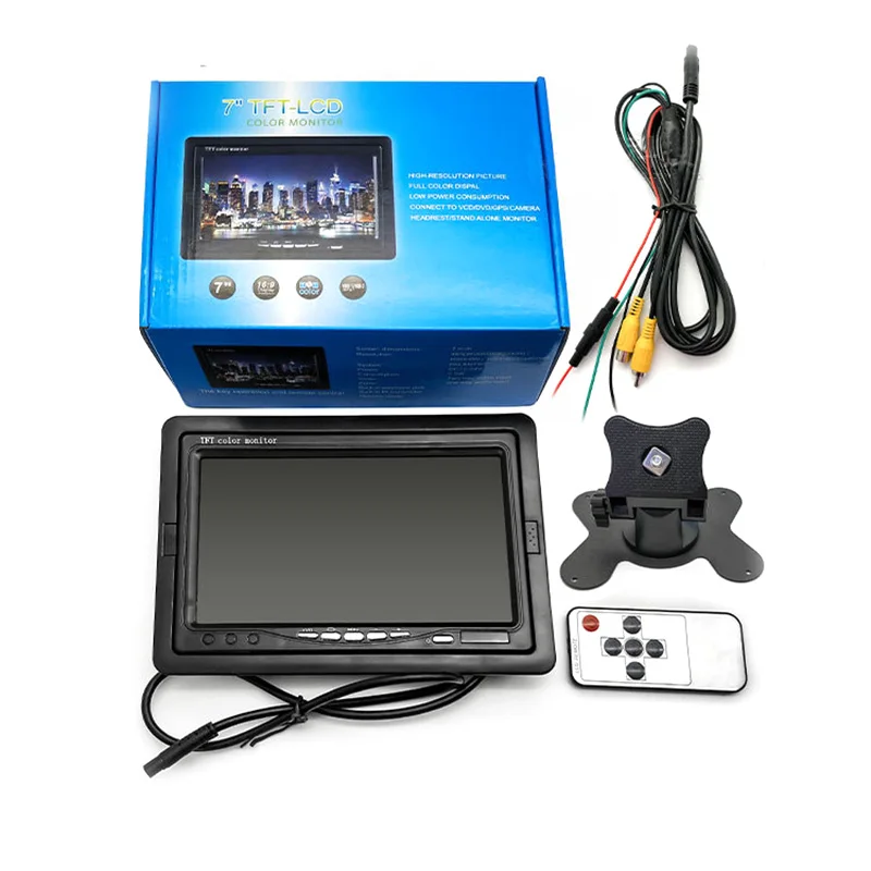 7 дюймов TFT lcd автомобильный монитор 16: 9 800x480 экран Проводная камера обратная камера для автомобиля зеркало заднего вида Мониторы поддержка DVD