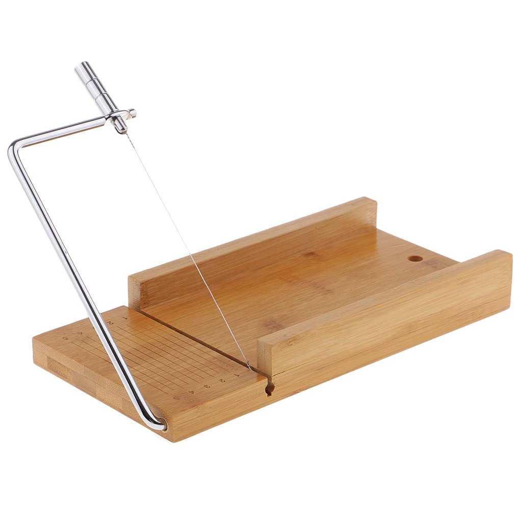 

Wooden Stainless Steel Soap Cutter Cake Chocolate Cutting Tool w/Wire Cutter