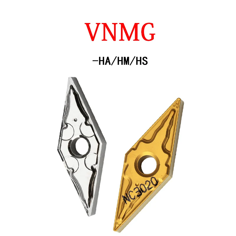

VNMG160404 VNMG160408 VNMG160412 HA H01 HM HS NC3020 NC3030 C9030 NC3120 VNMG Carbide Inserts CNC Machine Lathe Turning Cutting