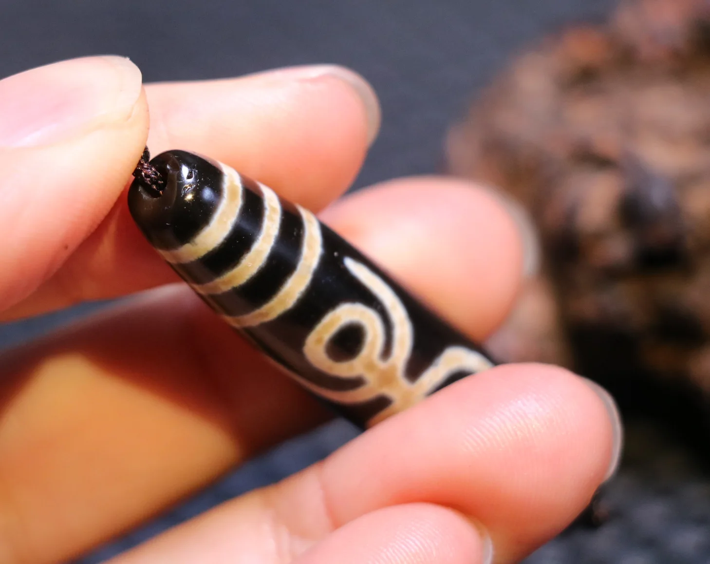 Волшебная сила энергия тибетский старый агат черно-белая гвирена таiren