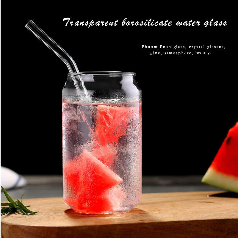 

400ml/550ml Can Shape Glass Fashion Water Milk Juice Simple Juice Cup Beer Glass Shake GlassDessert Cup Cola Mug