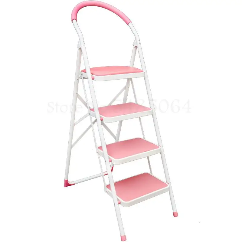 Складная лестница для дома утолщенная в елочку четырехступенчатая передвижной