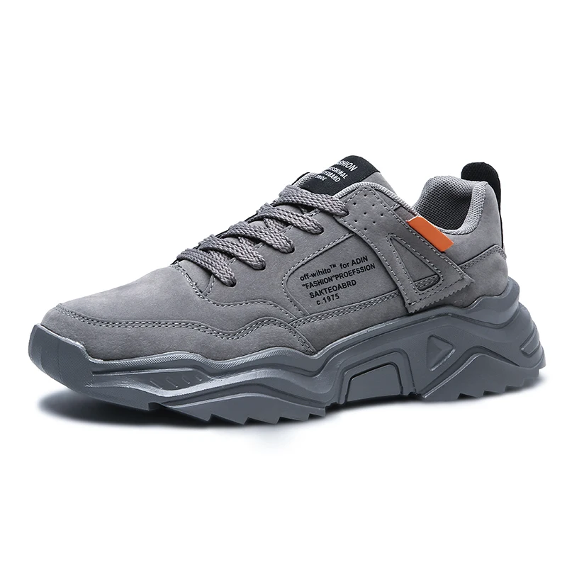 D023-gray YRRFUOT; Новинка года; сезон осень; мужская повседневная обувь высокого качества; модная мужская обувь на нескользящей подошве; дышащие мужские кроссовки; Zapatos - Цвет: D023-gray