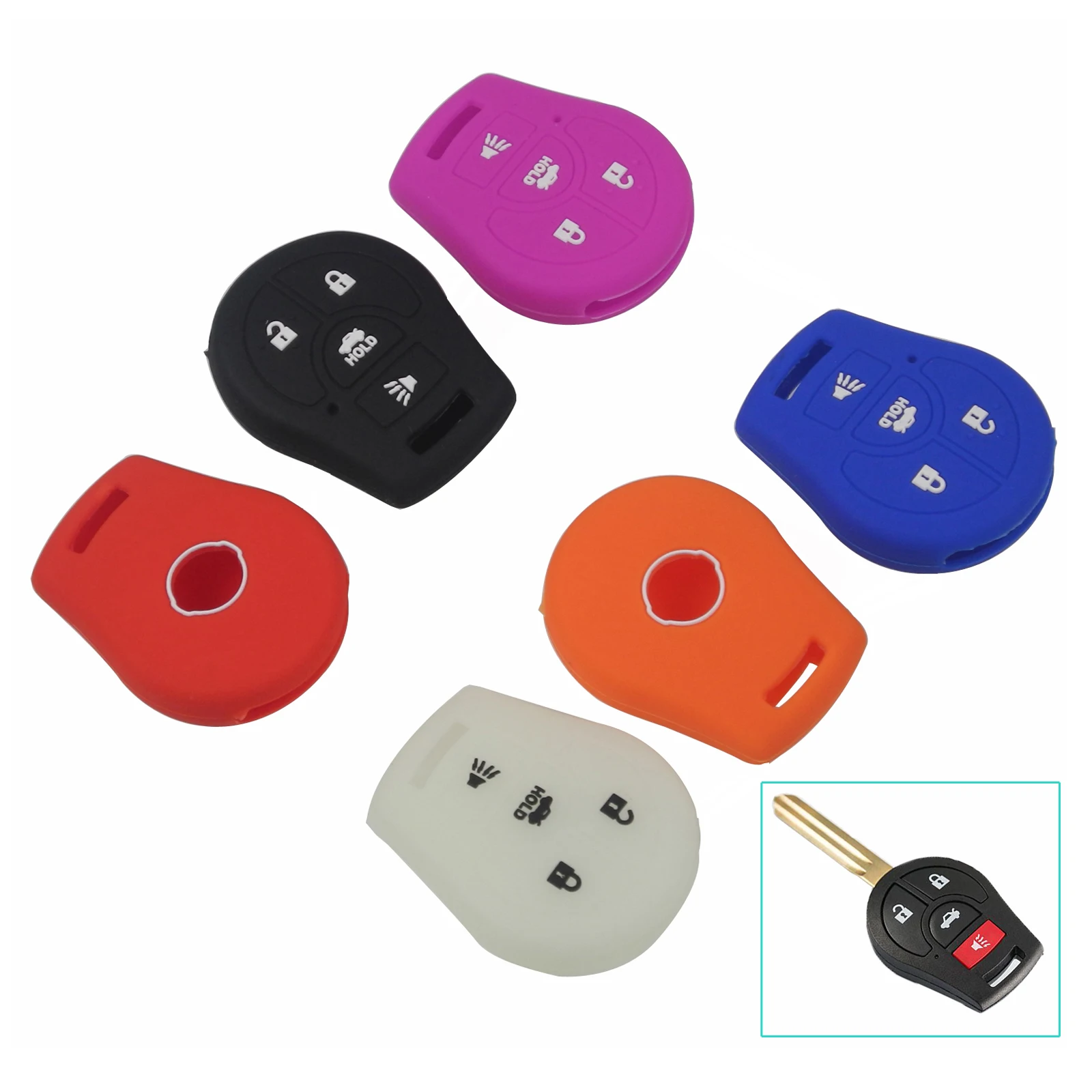 

Bilchave 4 кнопки силиконовый чехол для дистанционного ключа от машины Fob Для Nissan Maxima Versa Altima Sentra X-Trail Tiida Altima Armada