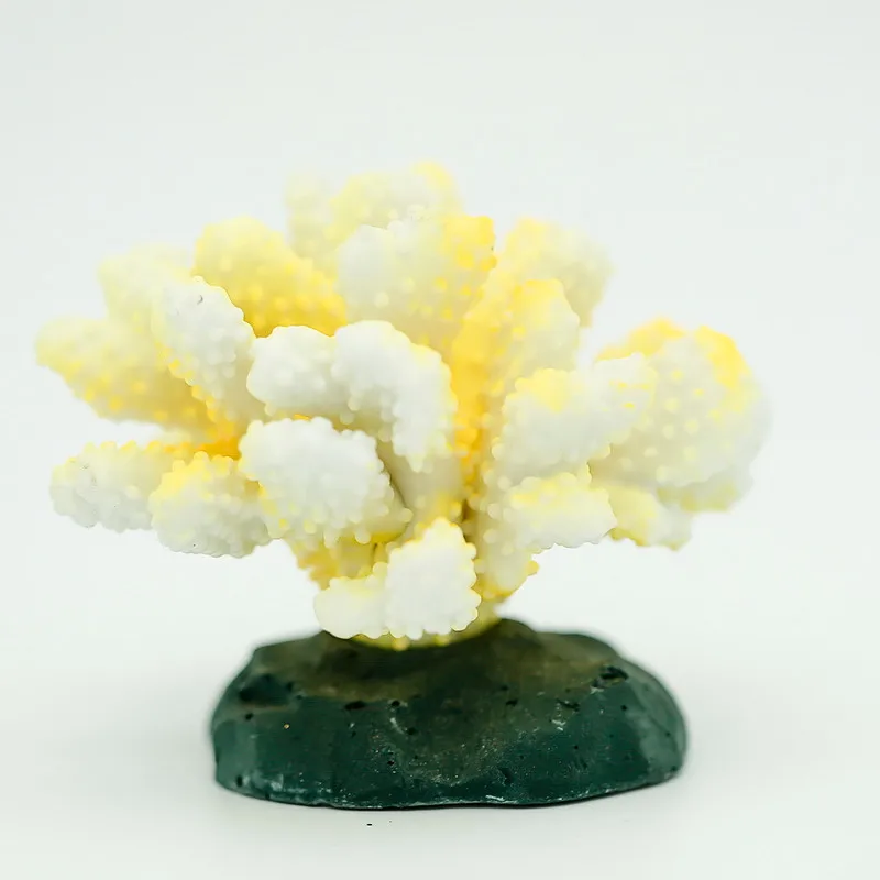 

New Aquarium Artificial Coral Flower Decoration Fish Tank Artificial Luminous Coral Water Plant Ornament Aquatic Decor 9x7cm
