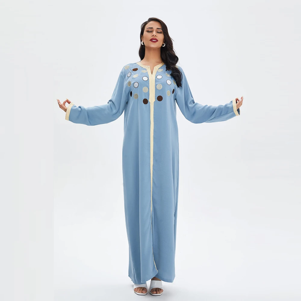 Рамадан ИД абайя Дубай Турция длинное платье мусульманская одежда платья модное мусульманское женское платье длинное женское платье F2842