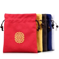 high quality cloth bag drawstring closure hand string bag jewelry bag jewelry bag flannel canvas jewelry storage bag