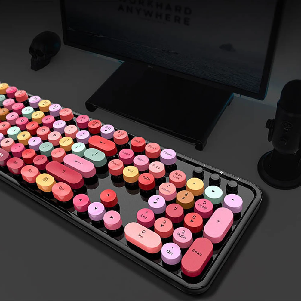 

Full Sized For PC Laptop Keyboard Mouse Combo Quiet Portable Stylish Office 2.4GHz Wireless Optical Ergonomic Typewriter