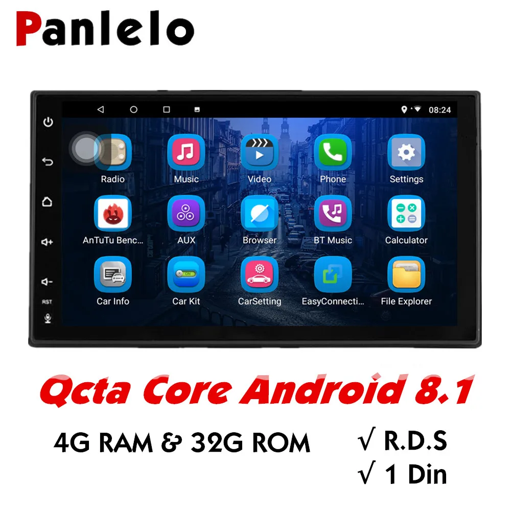 Panlelo S4Max Qcta Core 1 Din автомагнитола Android 8,1 gps навигация 4 ГБ ОЗУ 32 Гб ПЗУ 7 дюймов сенсорный экран радио аудио плеер