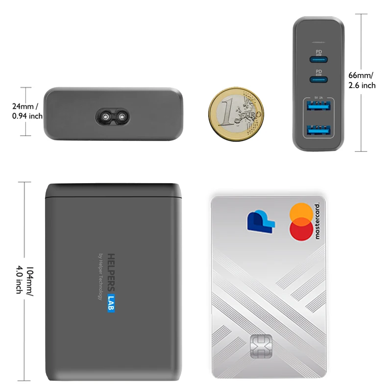 Зарядное устройство для путешествий с двумя USB-портами 105 Вт |