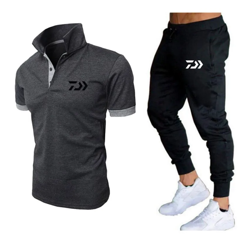 

Summer 2-Piece Set Men's Yamato Fishing T-Shirt Shorts Polo Short-Sleeved Trousers Thin Pants SportsWear Men's BasketballShirt