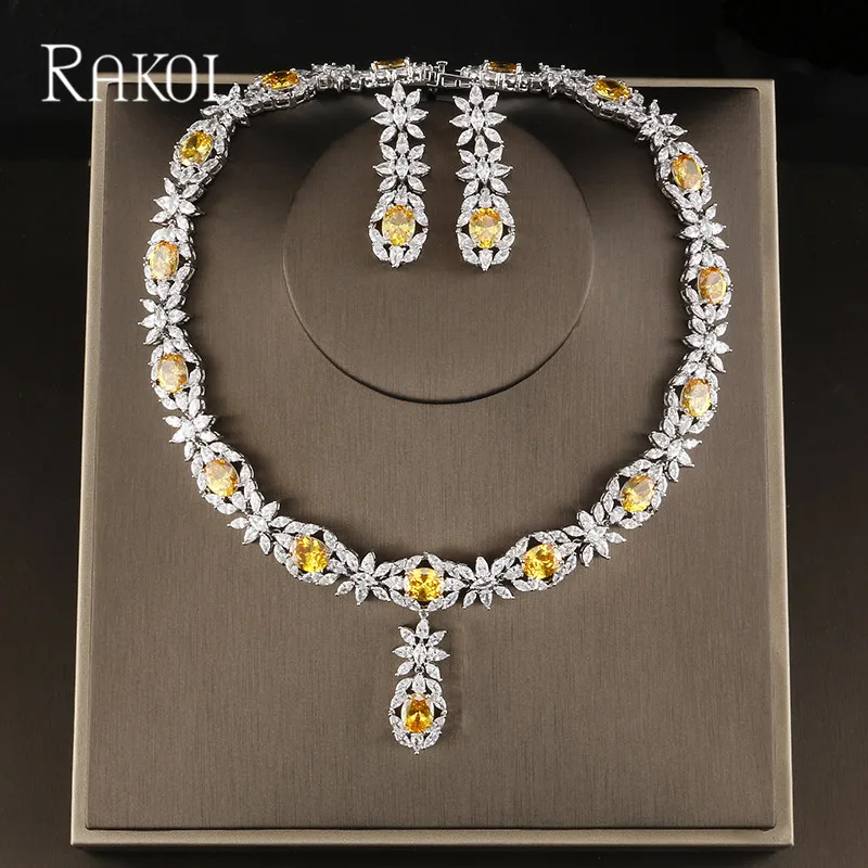 Ожерелье и серьги с кристаллами RS2007|bridal jewelry sets|brand setsjewelry sets |