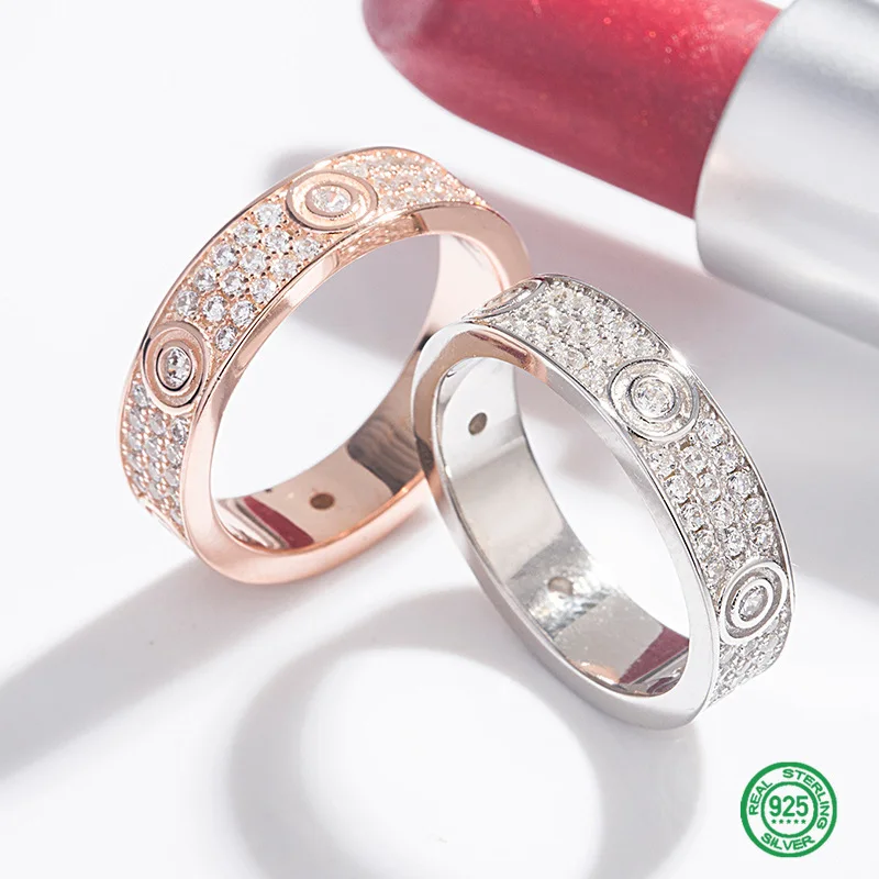 

925 sterling silver gypsophila ring classic women's LOVE couple ring micro-inlaid Exquisite ring for women Light luxury jewelry