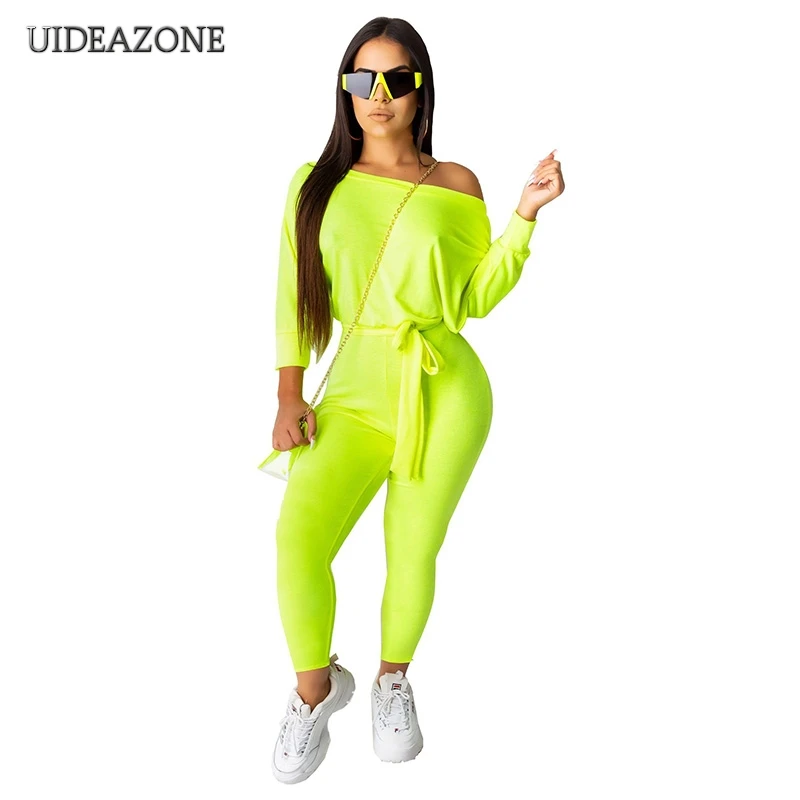 

Женские однотонные комбинезоны UIDEAZONE, пикантный Свободный Повседневный комбинезон с длинным рукавом и поясом, новинка 2021, летние и осенние ...