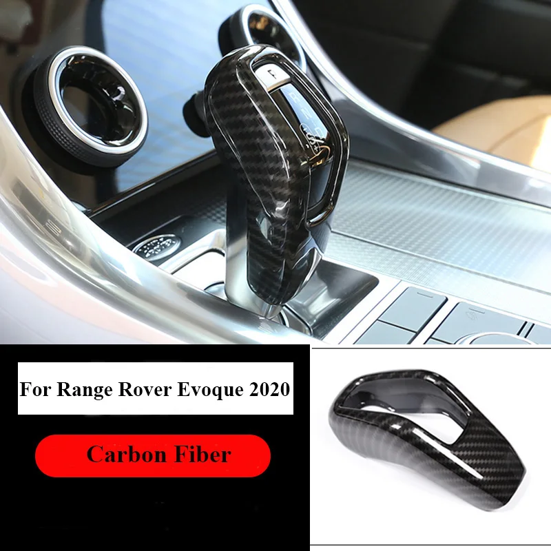 

New!!Carbon Fiber Style For Landrover Range Rover Evoque 2020 Year ABS Plastic Gear Shift Head Cover Trim Car Accessories