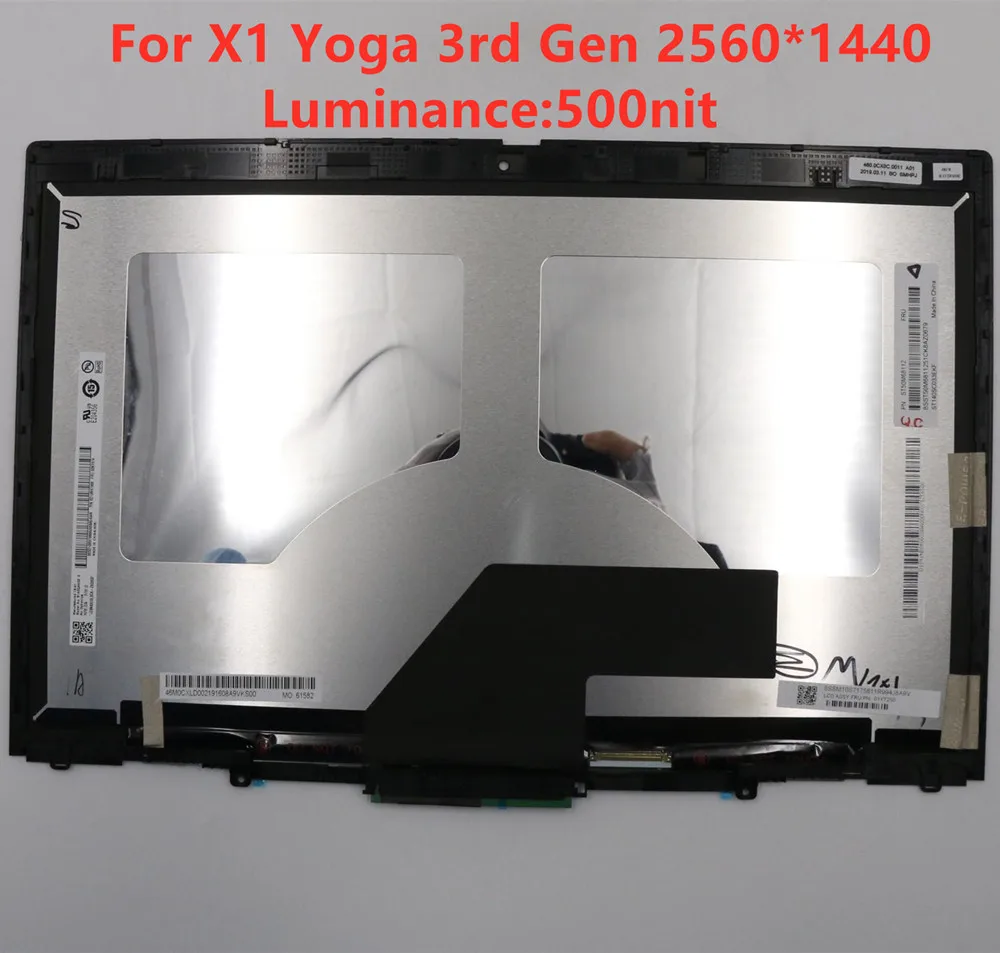 

14'' WQHD 500nit 100% Adobe RGB 2560*1440 Resolution Touch Screen With LCD Assembly For Lenovo ThinkPad X1 Yoga 3rd Gen