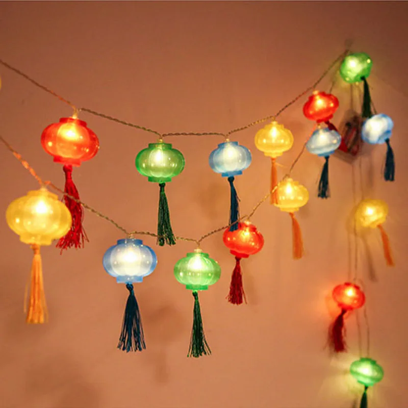 

LED Holiday Lights USB Charging Traditional Chinese Red Lantern Lamp for New Year Festival Decoration Garland String Night Light