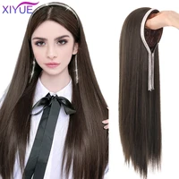 synthetic long lolita diamond tassels half headband wig with hair band fluffy clip in hair extension straightcurly seamless