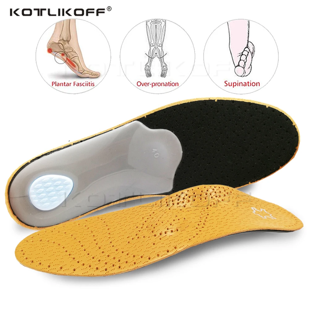 

KOTLIKOFF High quality Leather orthotic insole for Flat Feet Arch Support orthopedic shoes sole Insoles for men and women