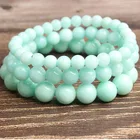 Модные натуральные ювелирные изделия Ling Xiang 4681012 мм, браслет с зелеными бусинами Amazon, подходят для мужчин и женщин, аксессуары и амулеты