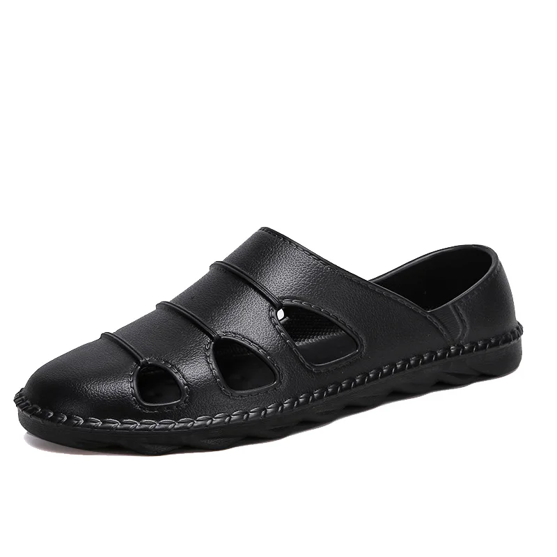 

2021 New Mens Flat Holes Net Hollow Out Breathable Loafers Slip-On Mesh Summer Casual Shoes Sandals Beach Fashion Driving Shoes