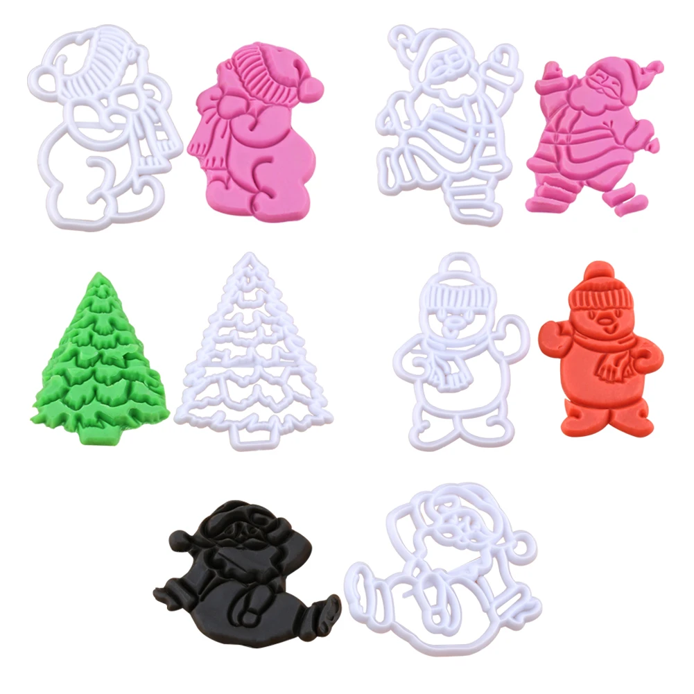 5 шт./компл. Рождественский трафареты для нарезки печенья прессформы Снеговик