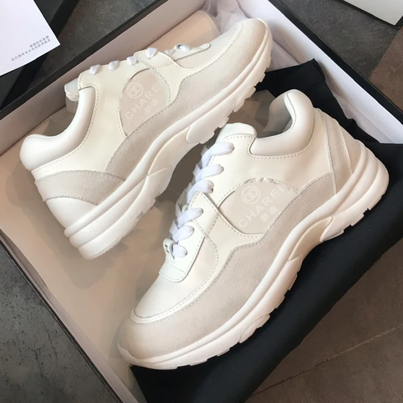 

Franch charei lovers shoes Italian 100 logo latest casual white men's shoes genuine leather fashion all-around counter quality