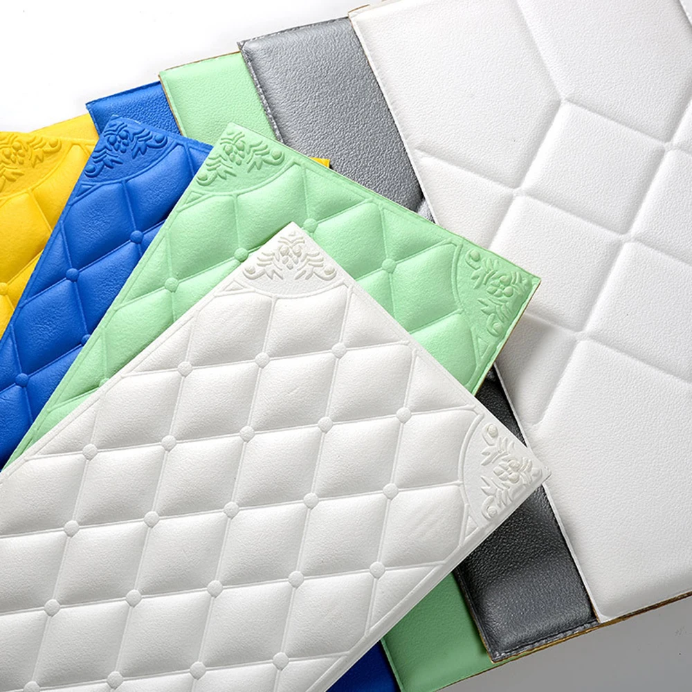 

Tinsevei 3D Bedside Wall Self Adhesive Anti Collision Wall Cushion Bedroom Kindergarten Decoration Waterproof Soft Wall Stickers