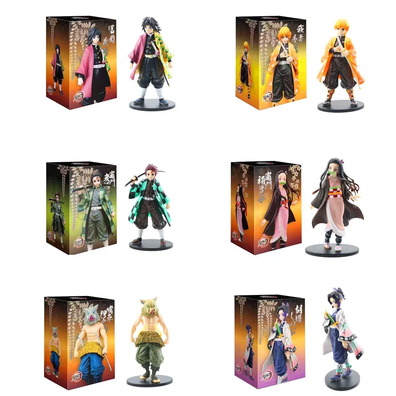 

Фигурка рассекающего демонов, 16 см, экшн-фигурка Nezuko Inosuke Tanjiro Tomioka Giyuu Agatsuma Zenitsu Kochou Shinobu, куклы из ПВХ для детей