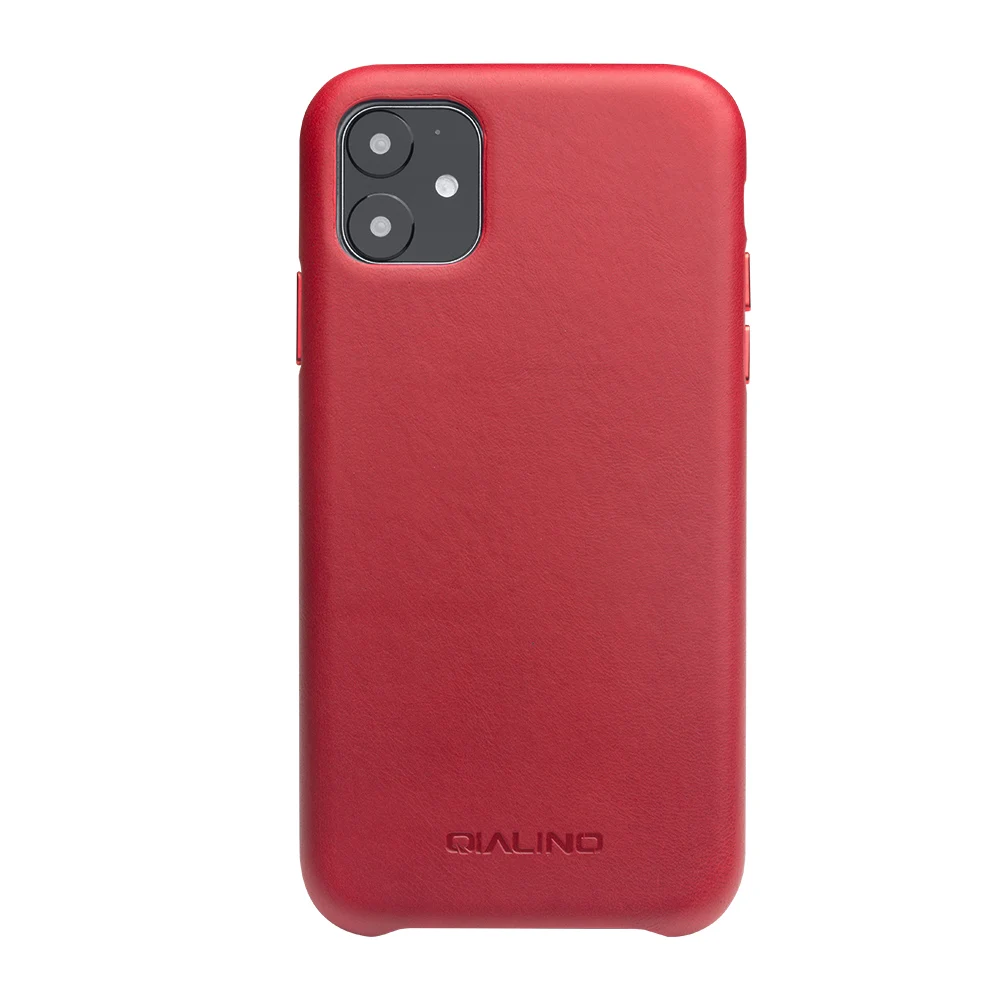 Red back 1 QIALINO из натуральной кожи чехол для телефона для iPhone 11Pro Макс анти-осень модная обувь класса люкс ручной ультра тонкая задняя крышка для iPhone11 Pro - Цвет: Red back 1